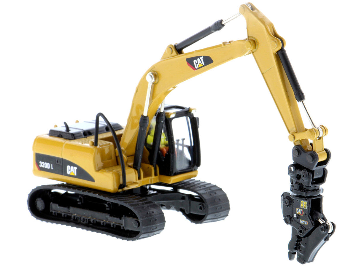 CAT Caterpillar 320D L Hydraulic Excavator with Multiple Work Tools and Operator "High Line" Series 1/87 (HO) Scale Diecast Model by Diecast Masters-3