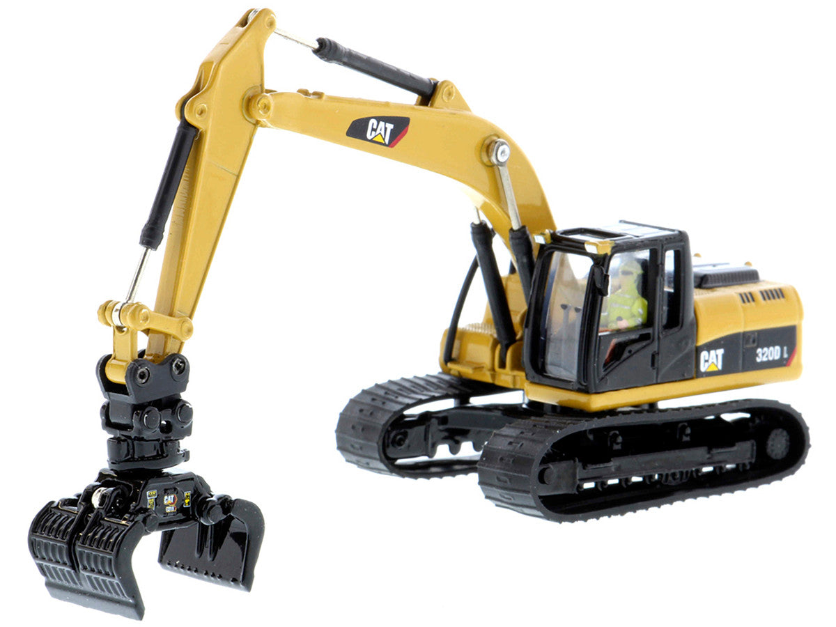 CAT Caterpillar 320D L Hydraulic Excavator with Multiple Work Tools and Operator "High Line" Series 1/87 (HO) Scale Diecast Model by Diecast Masters-1