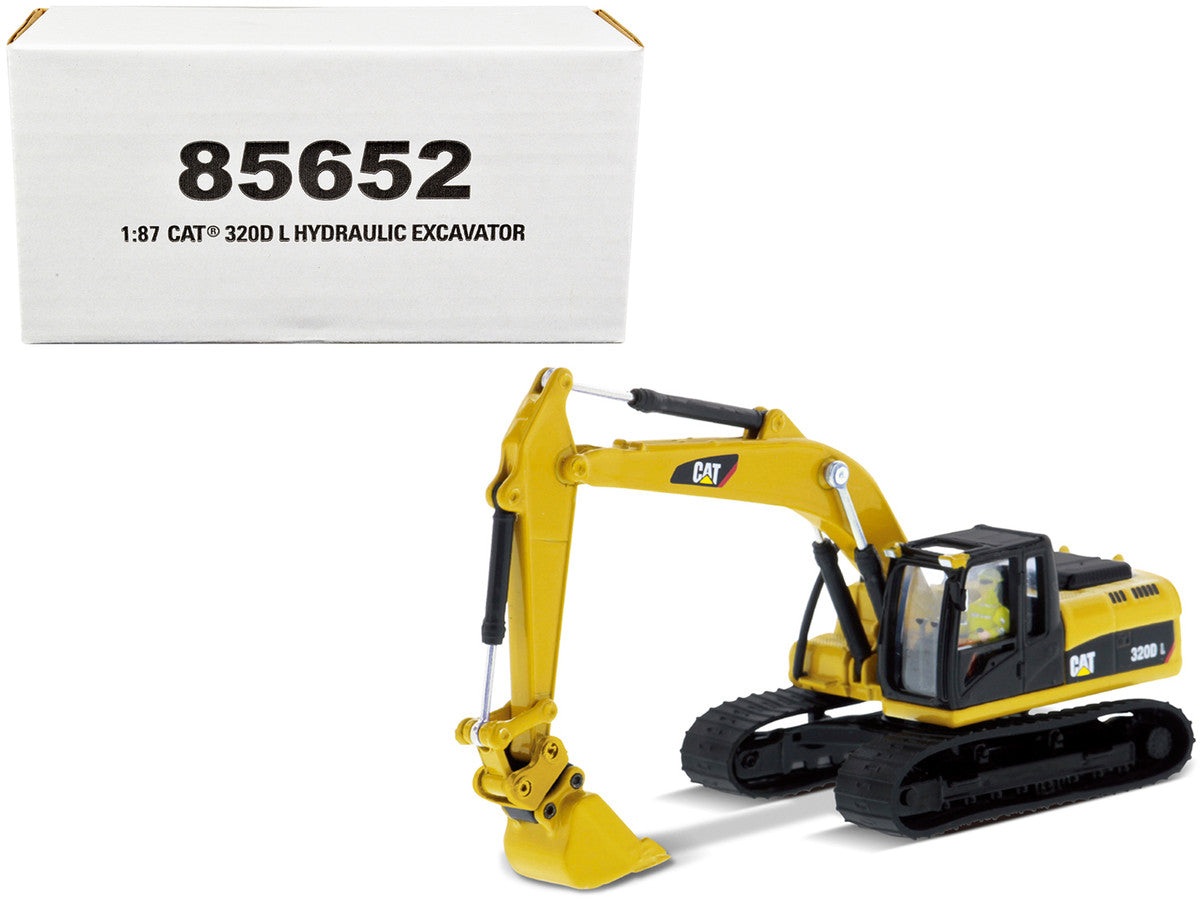 CAT Caterpillar 320D L Hydraulic Excavator with Multiple Work Tools and Operator "High Line" Series 1/87 (HO) Scale Diecast Model by Diecast Masters-0