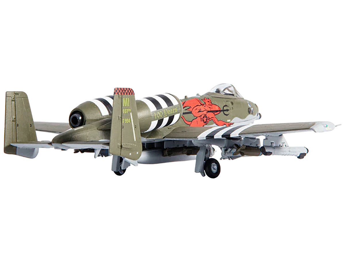 Fairchild Republic A-10A Thunderbolt II Aircraft "US Air Force 107th Fighter Squadron 100th Anniversary Edition" (2018) 1/144 Diecast Model by JC Wings-2