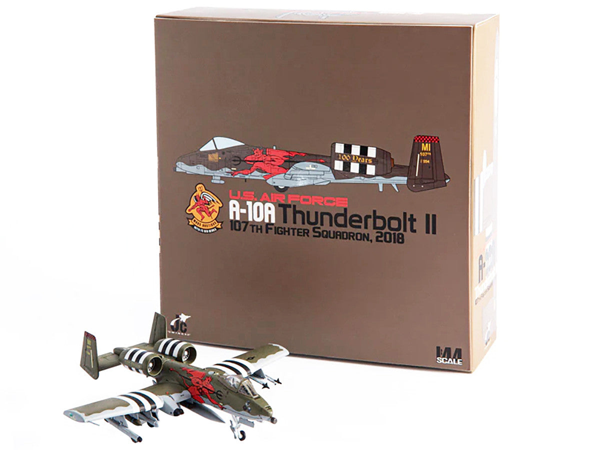 Fairchild Republic A-10A Thunderbolt II Aircraft "US Air Force 107th Fighter Squadron 100th Anniversary Edition" (2018) 1/144 Diecast Model by JC Wings-3